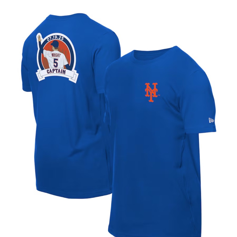 NWT-David Wright New York Mets New Era Retired Player Graphic T-Shirt - Royal